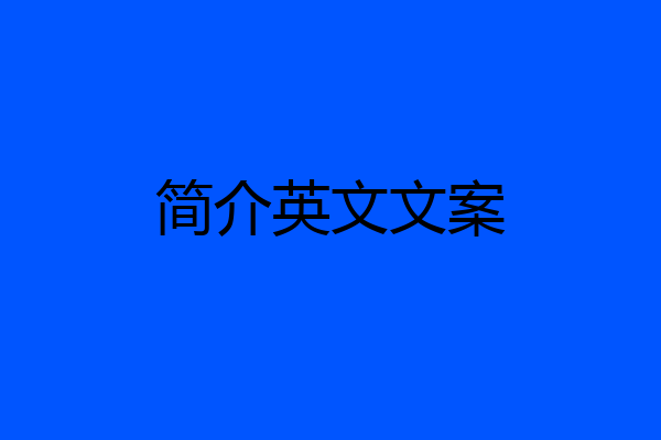 简介英文文案