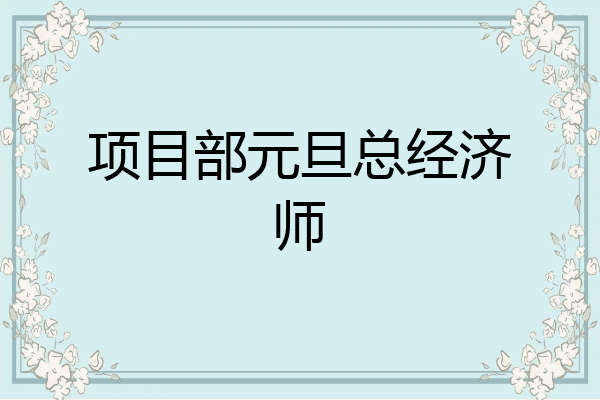 项目部元旦总经济师