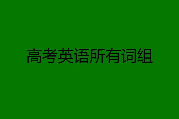 高考英语所有词组