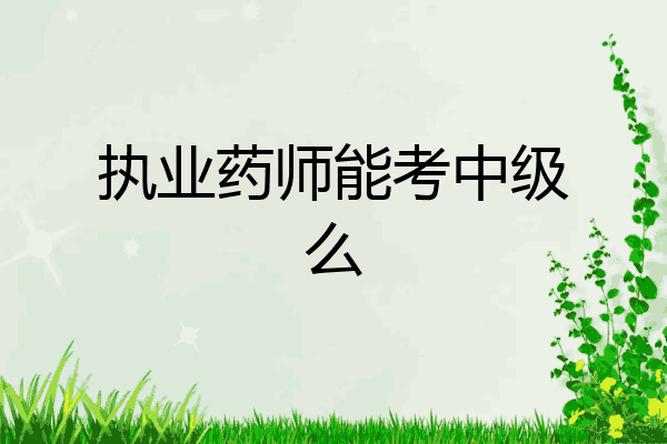 执业药师能考中级么