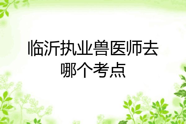 临沂执业兽医师去哪个考点
