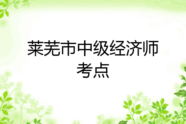 莱芜市中级经济师考点