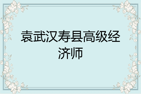 袁武汉寿县高级经济师