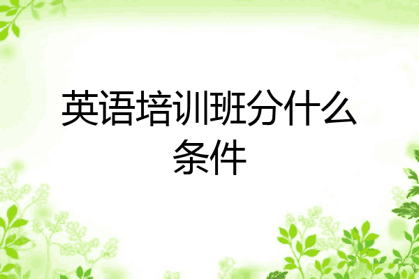 英语培训班分什么条件