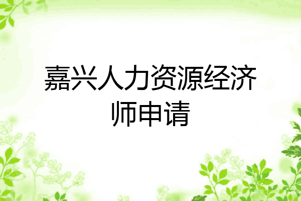 嘉兴人力资源经济师申请
