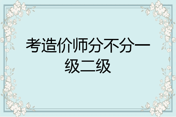 考造价师分不分一级二级