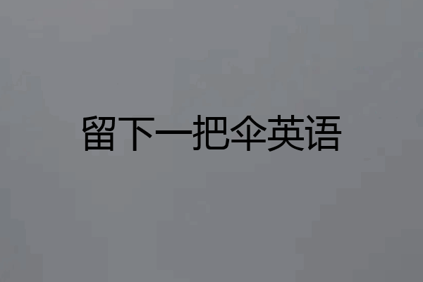 留下一把伞英语