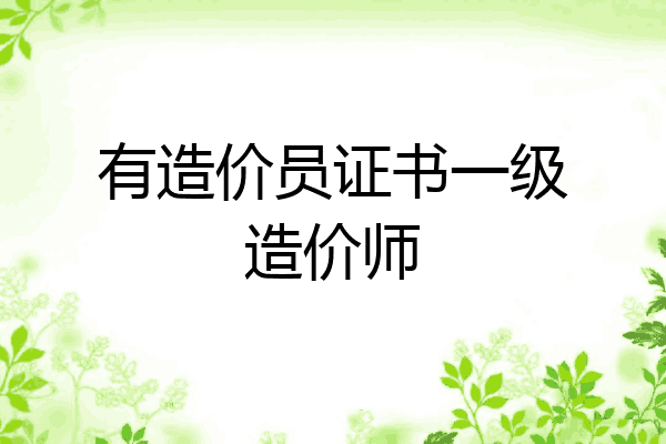 有造价员证书一级造价师