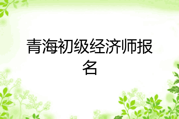 青海初级经济师报名