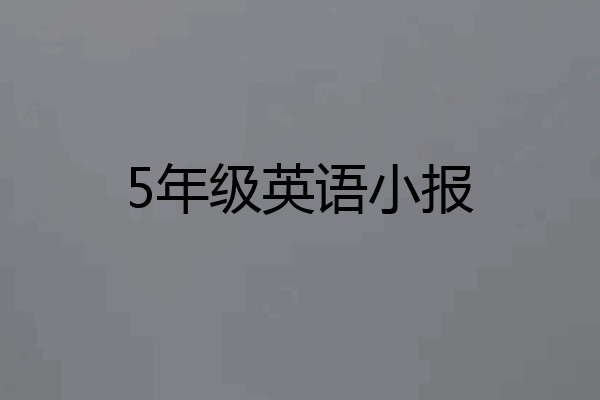 5年级英语小报