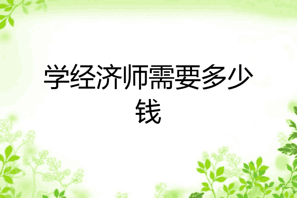 学经济师需要多少钱