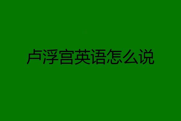 卢浮宫英语怎么说