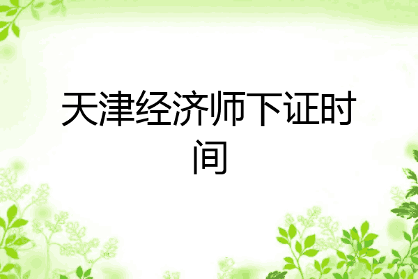 天津经济师下证时间