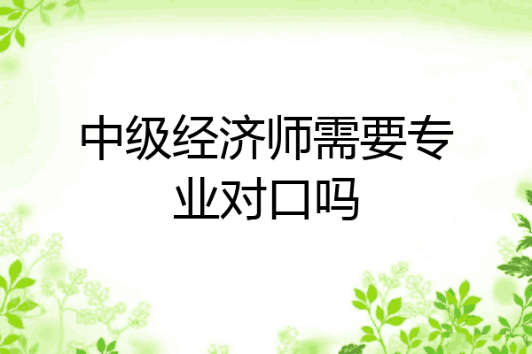 中级经济师需要专业对口吗