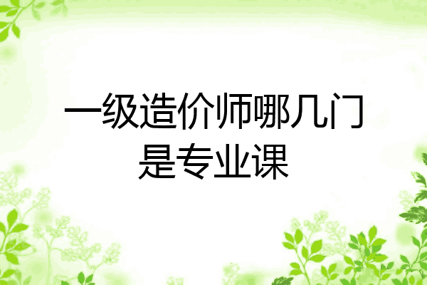 一级造价师哪几门是专业课