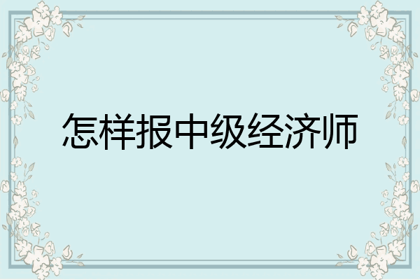 怎样报中级经济师