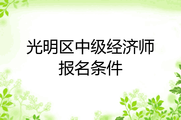 光明区中级经济师报名条件