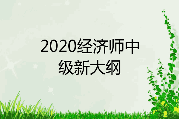 2020经济师中级新大纲