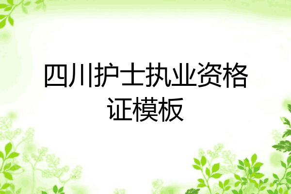 四川护士执业资格证模板
