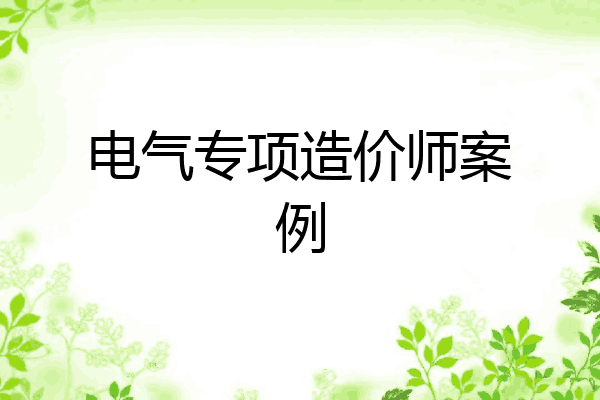 电气专项造价师案例