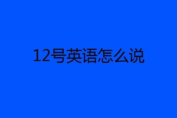 12号英语怎么说