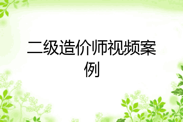 二级造价师视频案例