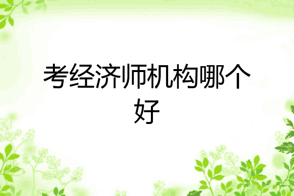 考经济师机构哪个好