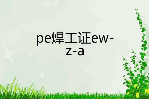 pe焊工证ew-z-a