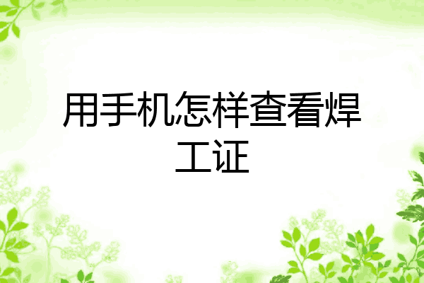用手机怎样查看焊工证