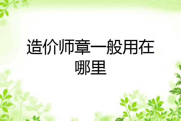 造价师章一般用在哪里