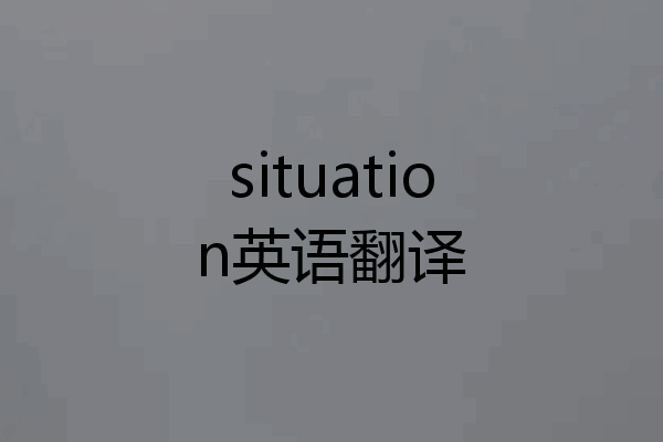 situation英语翻译