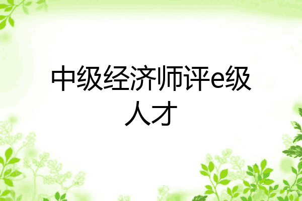 中级经济师评e级人才