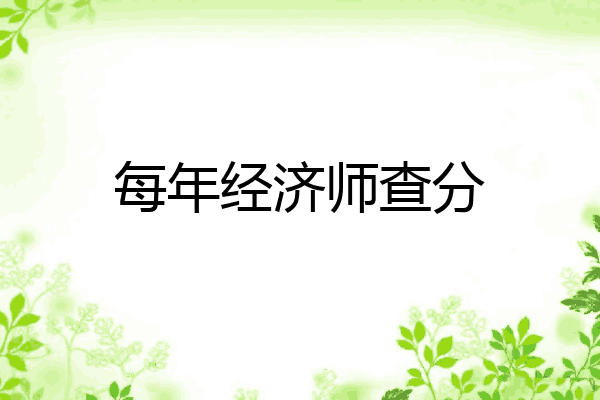 每年经济师查分