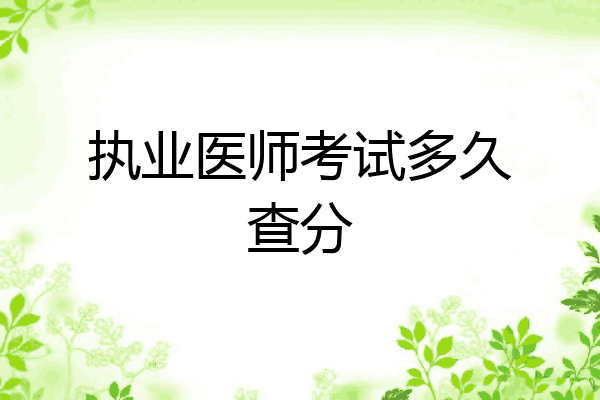 执业医师考试多久查分