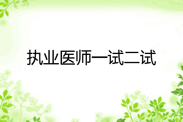 执业医师一试二试