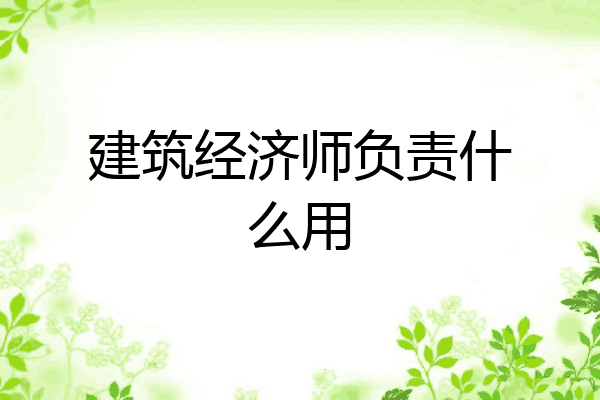 建筑经济师负责什么用