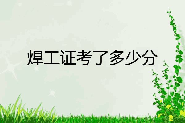 焊工证考了多少分