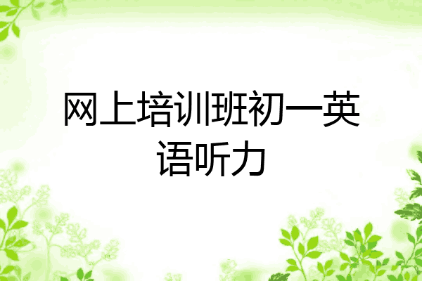 网上培训班初一英语听力