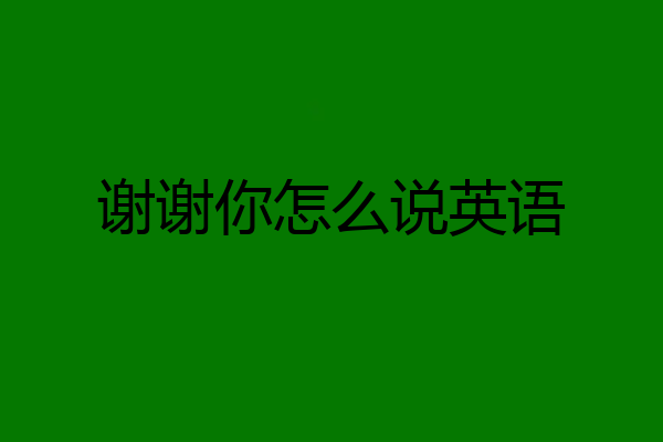 谢谢你怎么说英语