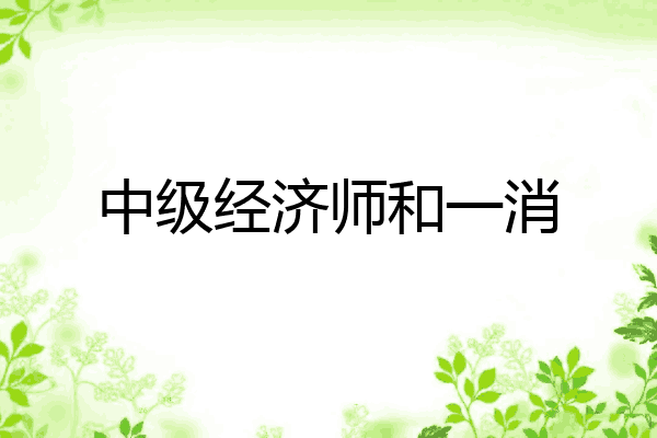 中级经济师和一消