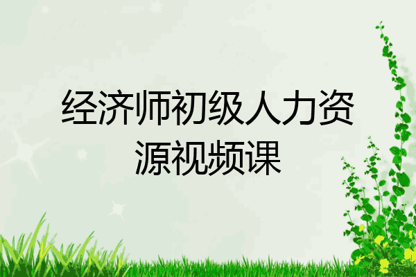 经济师初级人力资源视频课
