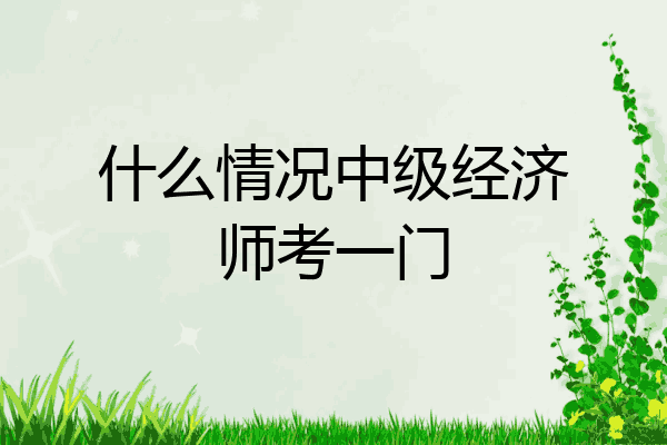 什么情况中级经济师考一门