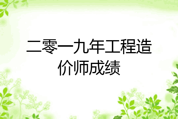 二零一九年工程造价师成绩