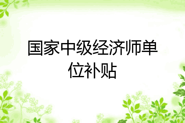 国家中级经济师单位补贴