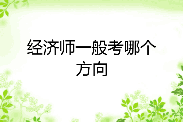 经济师一般考哪个方向