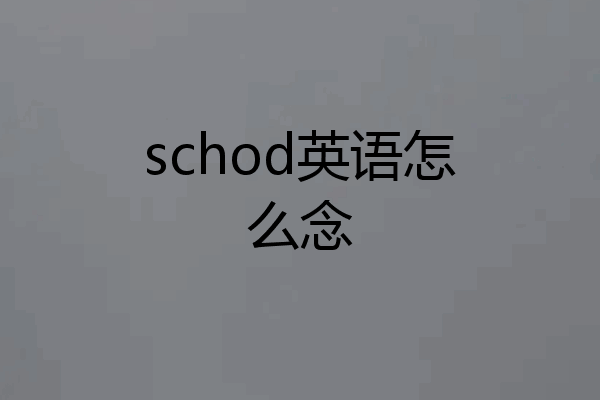 schod英语怎么念