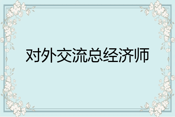 对外交流总经济师