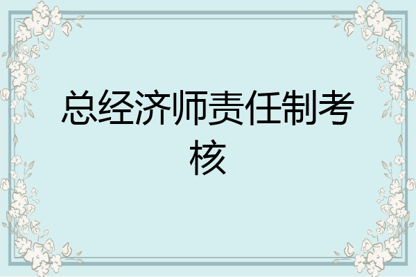 总经济师责任制考核