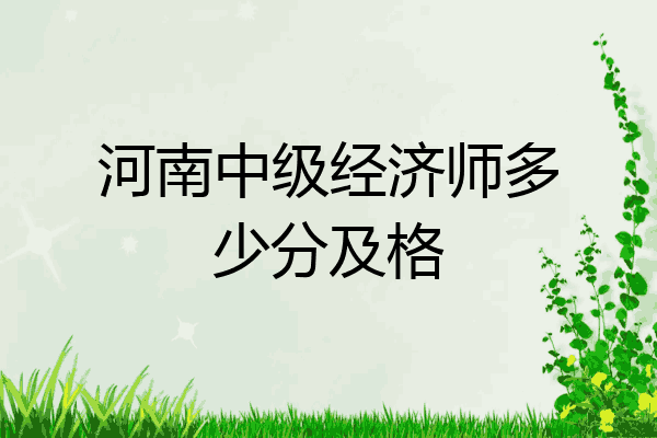 河南中级经济师多少分及格