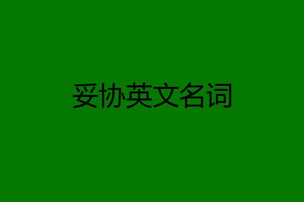 妥协英文名词